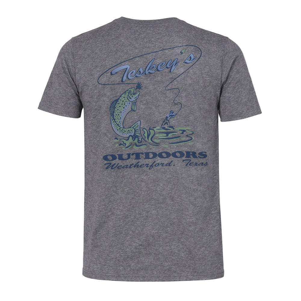Teskey's Outdoors Fly Fishing Tee - Heather Grey