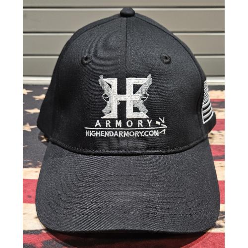 High End Armory Black Hat with American Flag