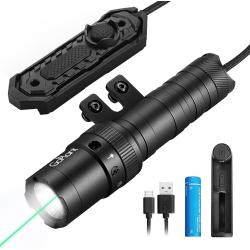2500 Lumen Tactical Flashlight, Aircraft Aluminum LED Weapon Light, MLOK Laser Light for Rail Mount, Rifle Flashlight with Momentary Strobe Function,