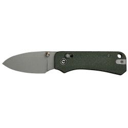 Civivi Knives C23074-3 Baby Banter 2 2.34 Folding Drop Point Plain Gray Stonewashed Nitro-V Steel Blade, Green Textured Canvas Micarta Handle