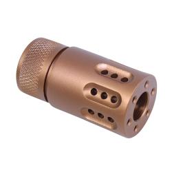 AR-15 Mini Slip Over Barrel Shroud With Multi Port Muzzle Brake (Anodized Bronze)