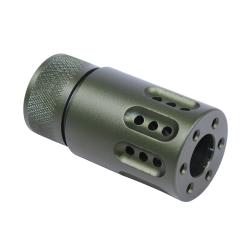 AR-15 Mini Slip Over Barrel Shroud With Multi Port Muzzle Brake (Anodized Green)