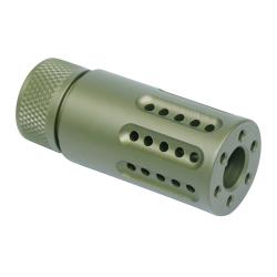 AR-15 Micro Slip Over Barrel Shroud With Multi Port Muzzle Brake (Anodized Green)