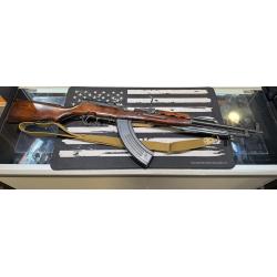 Trade in 1958 Matching numbers Russian  SKS-45 7.62x39 with Bayonet Imported to USA in 1992 and 1995. K.B.I., Inc.
Stamped on side