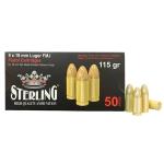 STERLING 9MM 115GR FMJ BRASS 50/1000