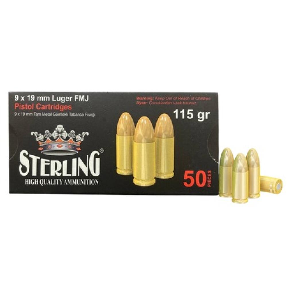 STERLING 9MM 115GR FMJ BRASS 50/1000