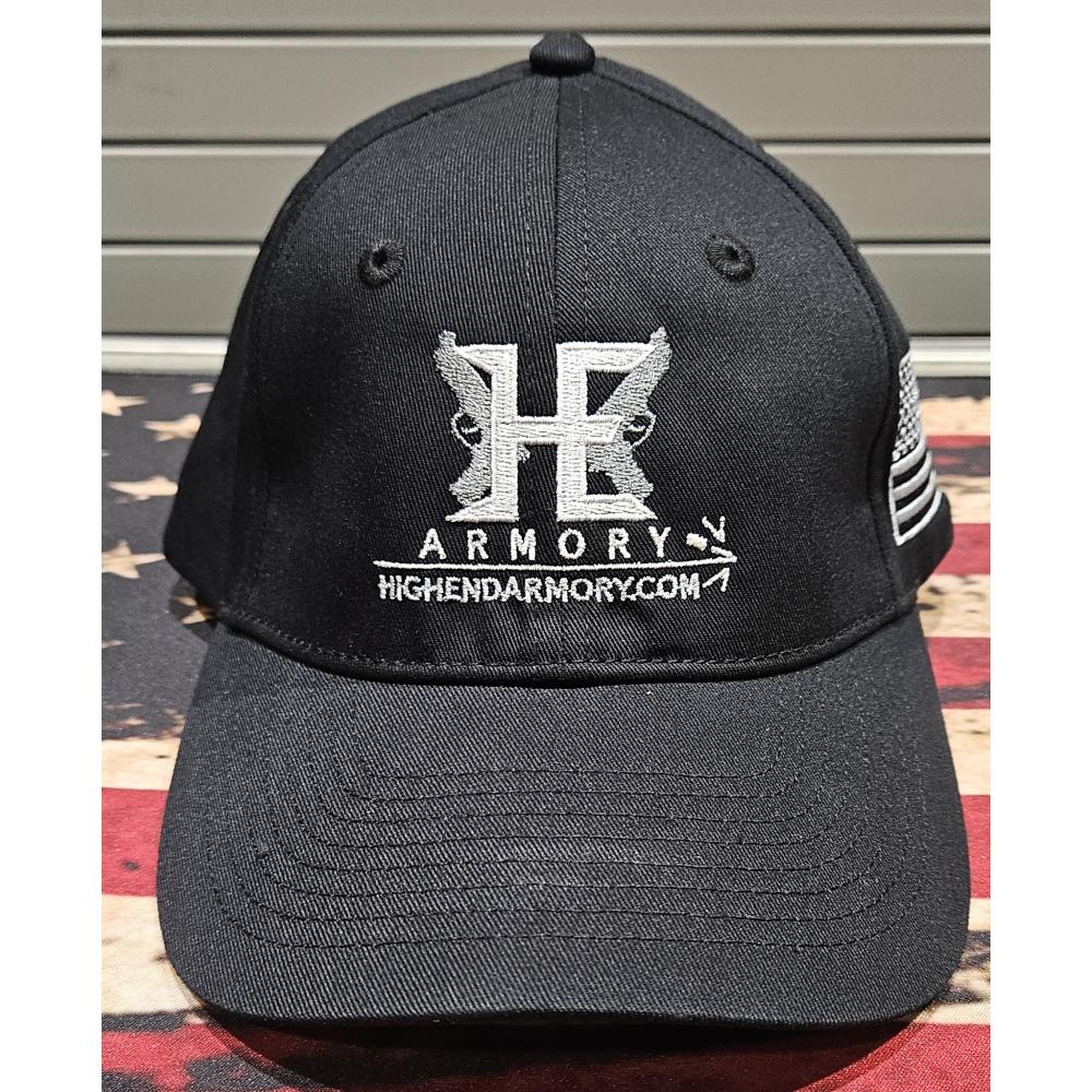 High End Armory Black Hat with American Flag
