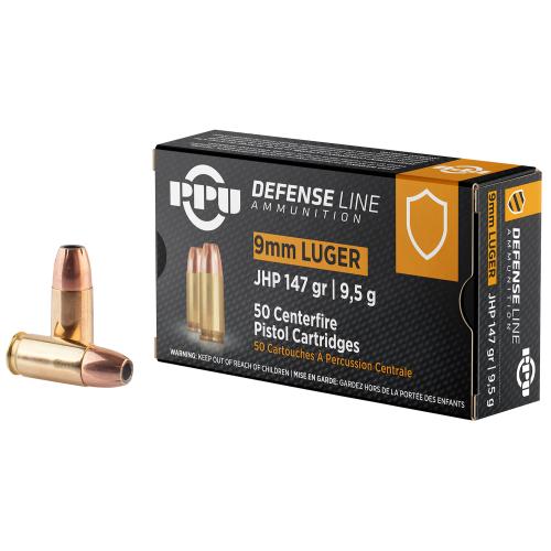 PPU Defense 9mmLuger 147gr JHP 50RD