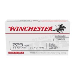 Winchester Target Rifle Ammunition .223 Rem 55 gr. FMJ 3240 fps 20/ct