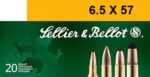 Sellier & Ballot Rifle Ammunition 6.5x57mm 131gr SP NOT RIMMED 2543 fps 20/ct