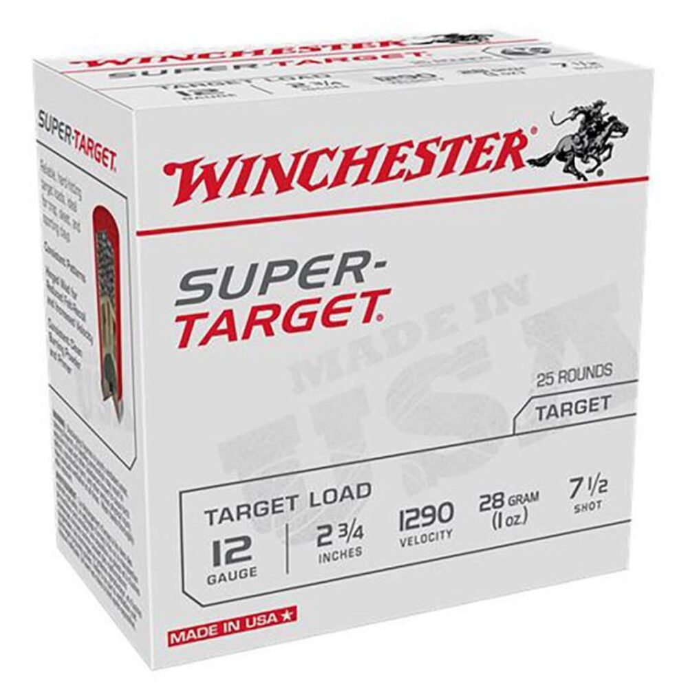Winchester Super Target Shotshells 12 ga 2-3/4" 1 oz 1290 fps #7.5 25/ct