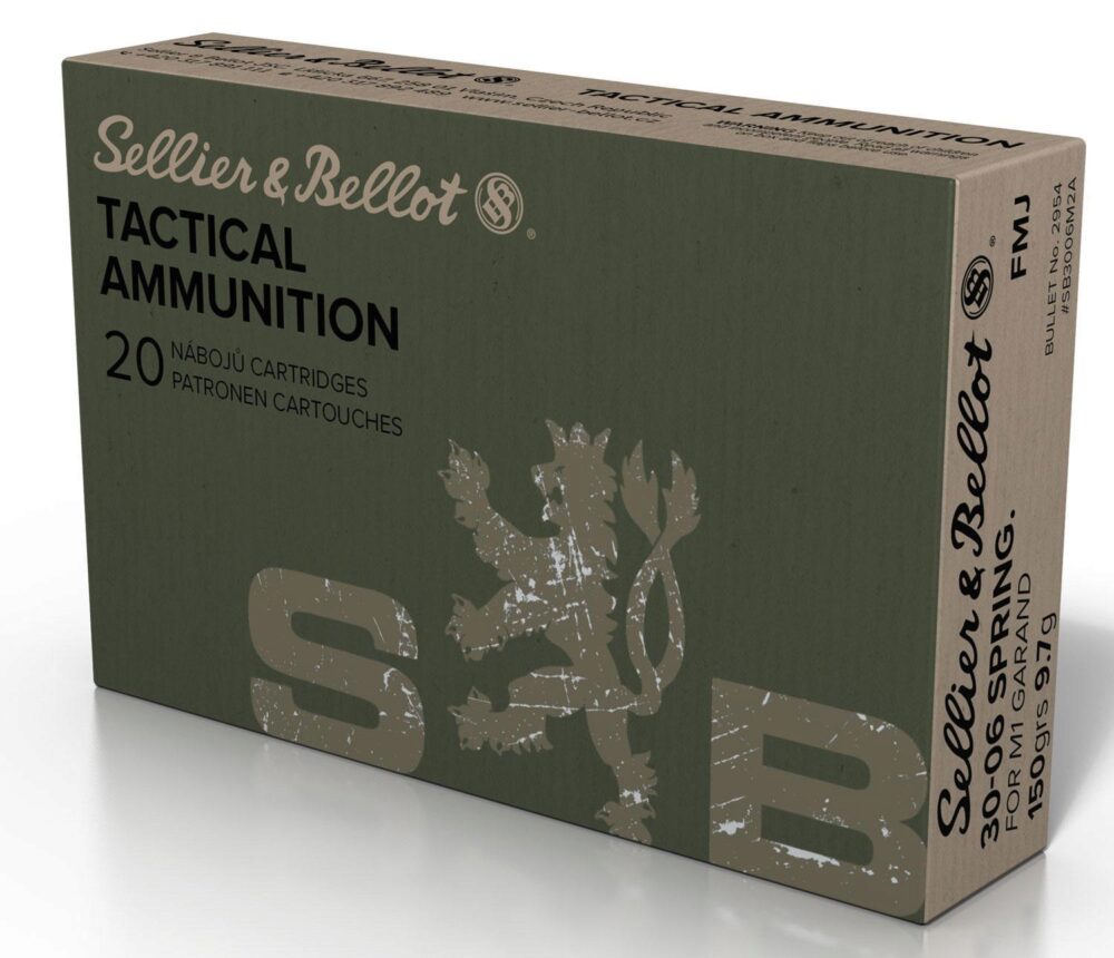 Sellier & Bellot M1 Garand Rifle Ammunition .30-06 Sprg. 150gr FMJ 2700 fps 20/ct