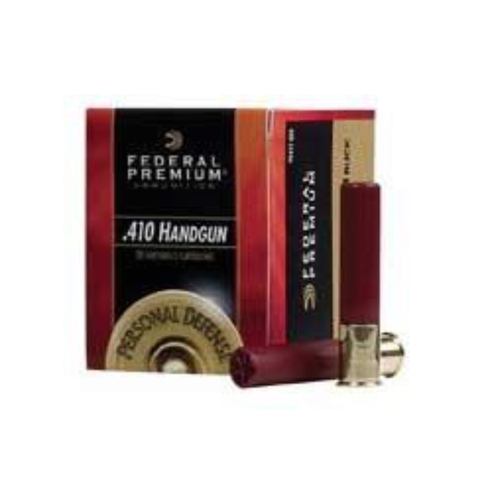 Federal Premium Personal Defense 410 Handgun Shotshells 410 ga 2 1/2" 4 plts #000 850 fps 20/ct Federal Premium Personal Defense 410 Handgun Shotshells 410 ga 2 1/2" 4 plts #000 850 fps 20/ct