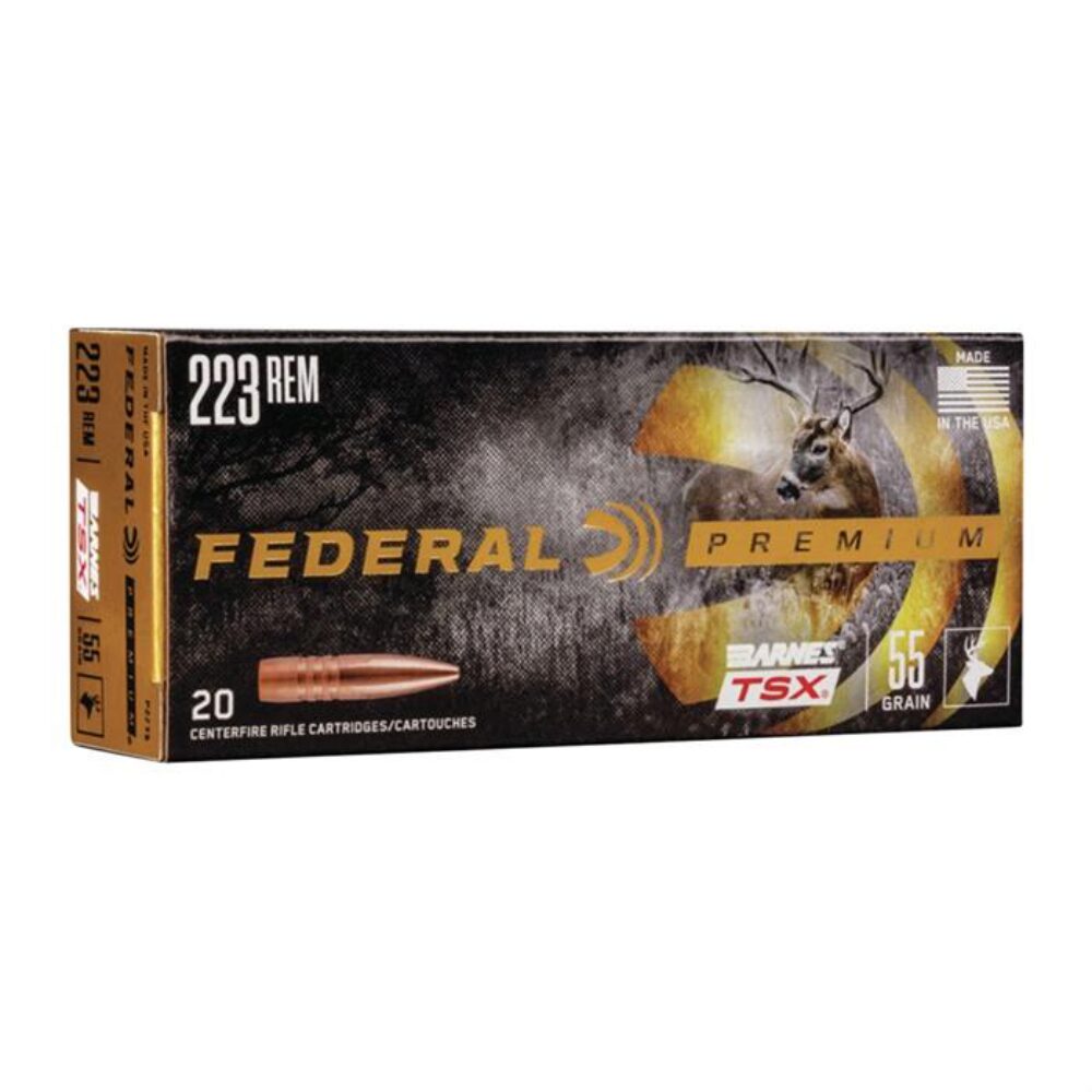 FEDERAL .223 REM 55GR BARNES TSX AMMO 20RD FEDERAL .223 REM 55GR BARNES TSX AMMO 20RD