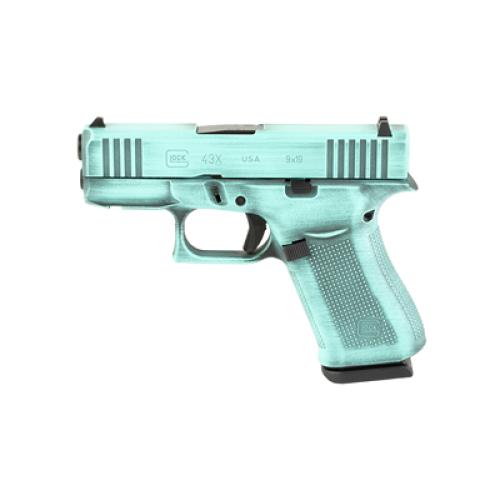 GLOCK 43X  Battle Worn Robins Egg Blue 9MM