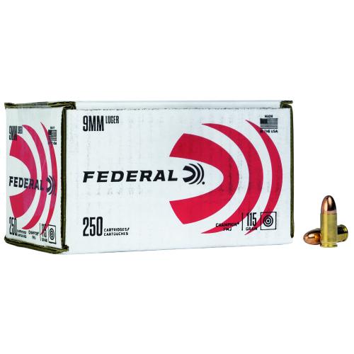 Federal 9mm 115gr FMJ 250 per box
