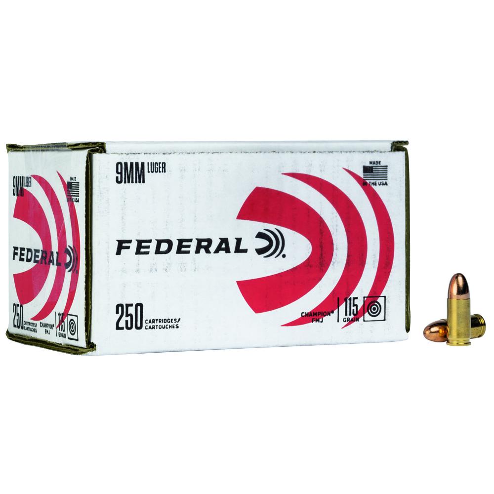 Federal 9mm 115gr FMJ 250 per box