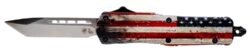 TEMP SWUS232  SML   WOOD US FLAG TANTO 440C SLV