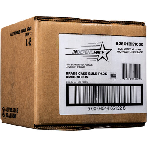 IND 9MM+P 115GR FMJ BRASS 1000/1
