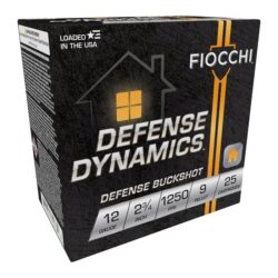 Fiocchi 12EX00BK Defense Dynamics  12Gauge 2.75 00Buck Shot 25 Per Box/10 Case