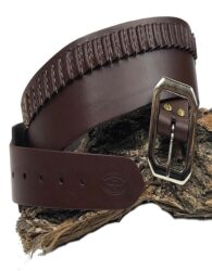 Hunter Company 345845 Cartridge Belt  Chestnut Tan Leather 45 Cal 25rd Ambidextrous