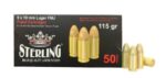 STERLING 9MM 115GR FMJ BRASS 50/1000