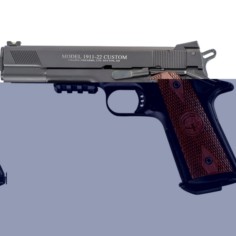 CHIAPPA 1911-22 CUSTOM 22LR 5 CHECKERED WALNUT