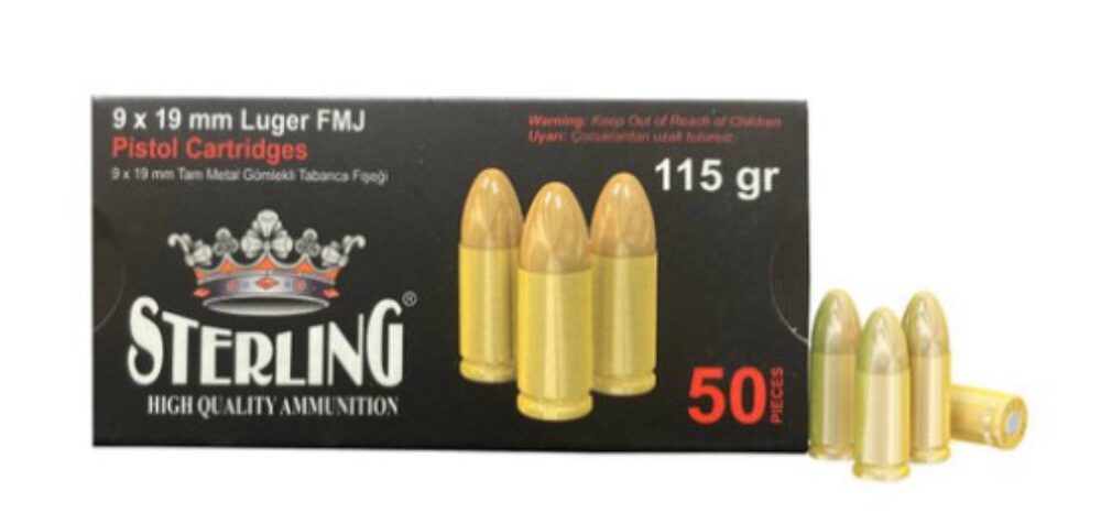 STERLING 9MM 115GR FMJ BRASS 50/1000