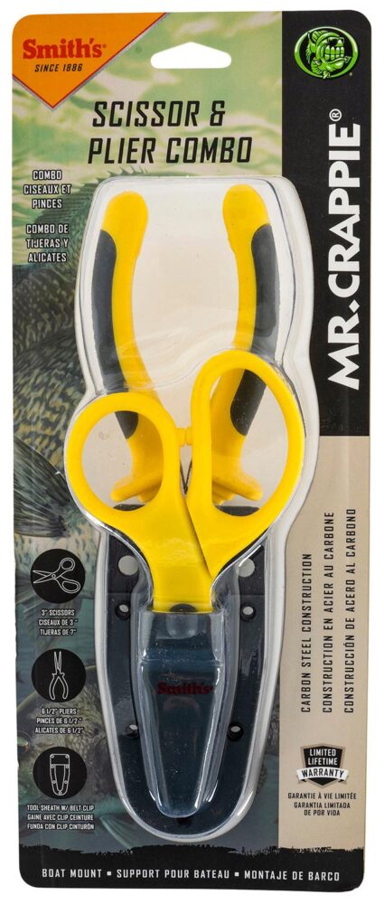 Smiths Products 51297 Mr. Crappie Pliers & Scissor Combo Gray/Yellow Handle
