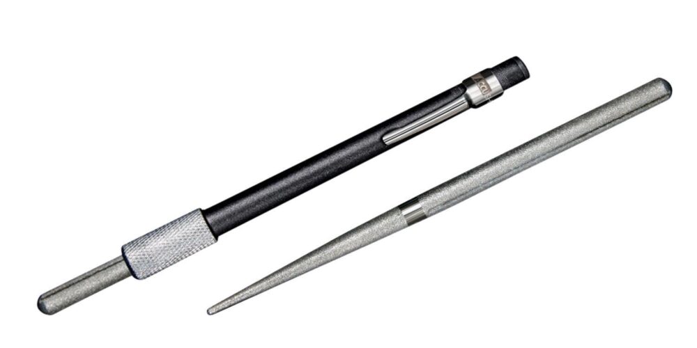 AccuSharp 030C Rod Sharpener  Hand Held Diamond Sharpener Black Overmolded Rubber Handle Steel