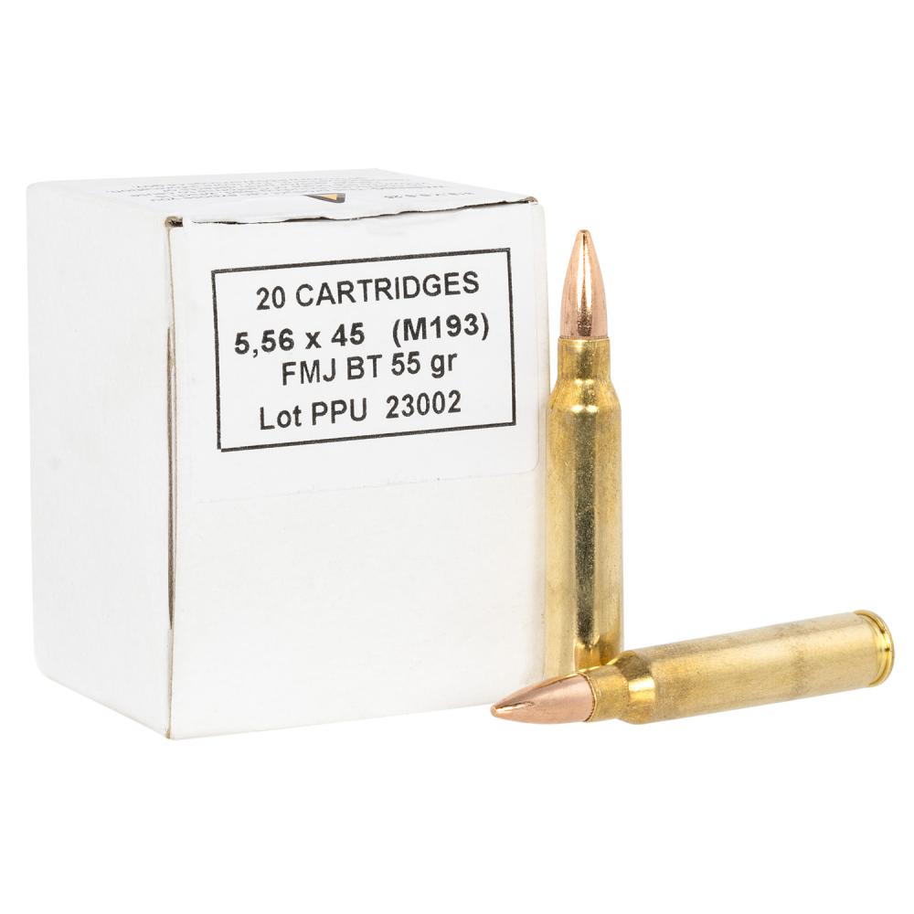 PPU 5.56MM M193 55GR FMJBT 1000 RD CASE 50 20 RD WHT BX'S PPU 5.56MM M193 55GR FMJBT 1000 RD CASE 50 20 RD WHT BX'S
