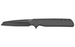 CRKT 3802K LCK + Blackout 3.24 Folding Tanto Plain Black Oxide 8Cr13MoV SS Blade/ Black GRN Handle Includes Pocket Clip