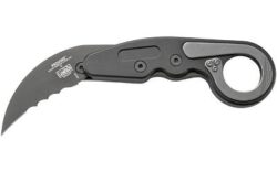 CRKT 4040V Provoke  2.41 Folding Hawkbill Veff Serrated Black TiCN D2 Steel Blade, Black Aluminum Handle, Includes Pocket Clip