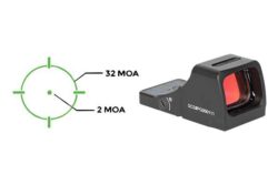 Holosun SCSMP2GR SCS MP2 Black Anodized 1 x 0.58 X 0.77 2 MOA Green Dot/32 MOA Circle Multi Reticle