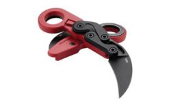 CRKT 4041R Provoke  2.47 Folding Hawkbill Plain Black Stonewashed 1.4116 SS Blade, Red Grivory Handle