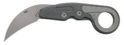 CRKT 4045 Provoke  Compact 2.26 Folding Hawkbill Plain Stonewashed D2 Steel Blade, Stonewashed Aluminum Handle, Includes Pocket Clip