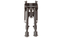 Allen 2207 Bozeman  Rifle Bipod Black Aluminum w/Sling Swivel Stud Mount, Rubber Feet & 6-9 Vertical Adjustment