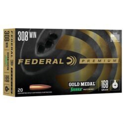Federal GM308M Premium Gold Medal 308Win 168gr Sierra MatchKing BTHP 20 Per Box/10 Case