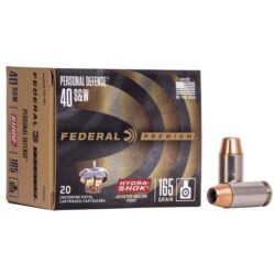 Federal P40HS3 Premium Personal Defense 40S&W 165gr Hydra-Shok Jacketed Hollow Point 20 Per Box/25 Case