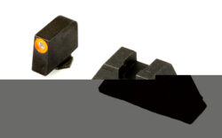 AmeriGlo GL511 Optic Compatible Sight Set for Glock  XL Tall Green Tritium Orange Outline Front Sight-Green Tritium Black Rear Sight