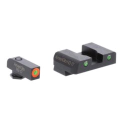 AmeriGlo GL241 Custom Classic Sight Set for Glock  Green Tritium Orange Outline Front Sight-Green Tritium White Outline Rear Sight