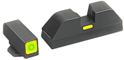 AmeriGlo GL615 CAP Sight Set for Glock  Green Tritium LumiGreen Outline Front Sight-LumiGreen Bar Rear Sight