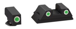 AmeriGlo GL430 Classic Tritium Sight Set for Glock  Green Tritium White Outline Front Sight-Green Tritium White Outline Rear Sight
