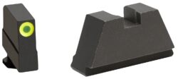 AmeriGlo GL691 Optic Compatible Sight Set for Glock  3XL Tall Green Tritium Lumigreen Outline Front Sight-Black Rear Sight