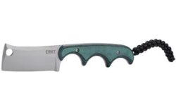 CRKT 2383 Minimalist  2.13 Fixed Cleaver Plain Bead Blasted 5Cr15MoV SS Blade/ Green Contoured Resin Infused Fiber Handle Includes Lanyard/Sheath