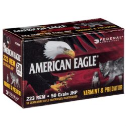 Federal AE22350VP American Eagle Varmint & Predator 223Rem 50gr Jacketed Hollow Point 50 Per Box/5 Case