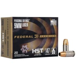 Federal P9HST2S Premium Personal Defense 9mmLuger 147gr HST Jacketed Hollow Point 20 Per Box/10 Case