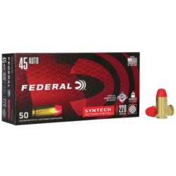 Federal AE45SJAP1 American Eagle Syntech Action Pistol  45ACP 220gr Total Syntech Jacket Flat Nose 50 Per Box/10 Case