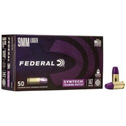 Federal AE9SJ3 Syntech Training Match 9mmLuger 147gr Total Syntech Jacket Flat Nose 50 Per Box/10 Case
