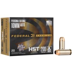Federal P10HST1S Premium Personal Defense 10mmAuto 200gr HST Jacketed Hollow Point 20 Per Box/10 Case